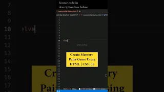 Create Memory Pairs Game Using HTML CSS JS