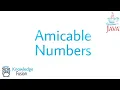 How to check the pair of number is Amicable or not using JAVA Programming ICSE
