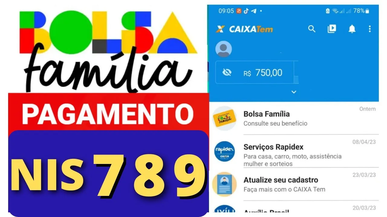 PAGAMENTO LIBERADO NA CONTA CAIXA TEM BOLSA FAMÍLIA NIS 7 8 9 0 R$ 600 REAIS