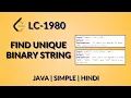 Find Unique Binary String Leetcode 1980 Java Hindi Daily Leetcode