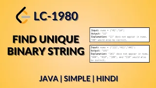Find Unique Binary String Leetcode 1980 Java Hindi Daily Leetcode
