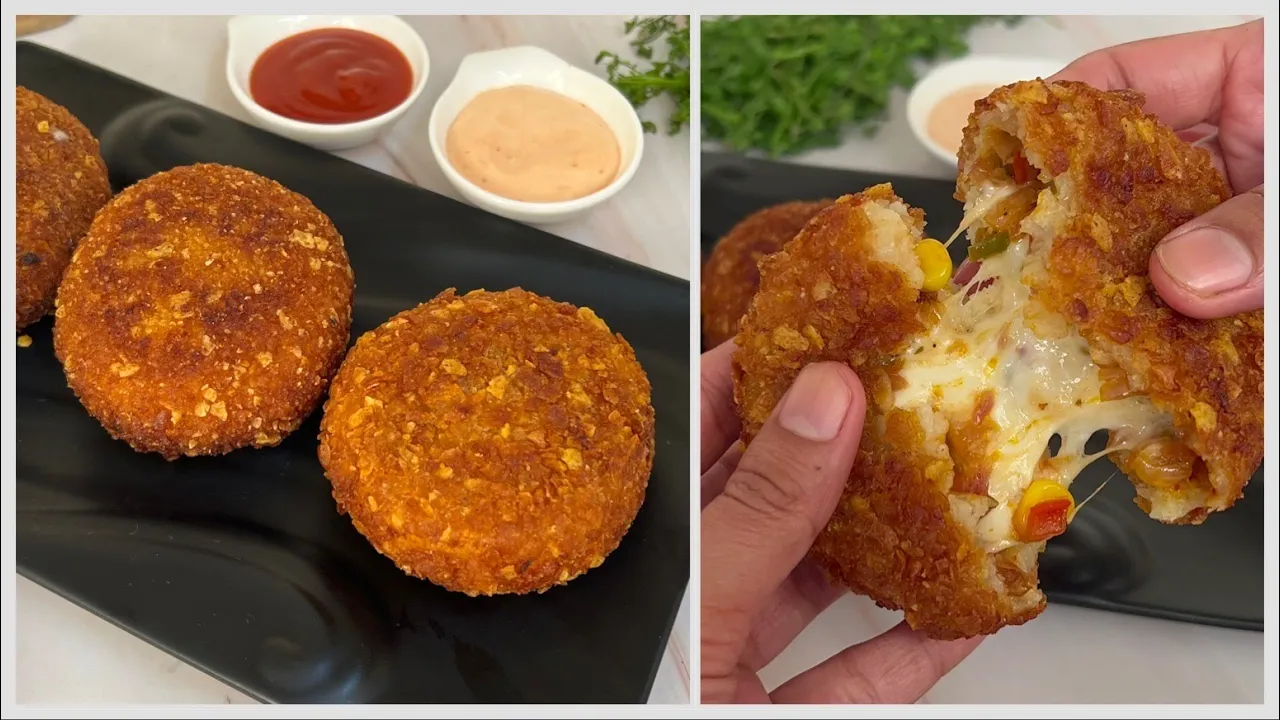 Crispy Cheesy Pizza Cutlets   Make Store & Freeze Pizza Cutlets   Evening Snacks, Cheesy Pizza