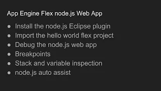 Debugging App Engine Flex node js Web App in Eclipse