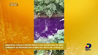 MPSC investiga caso da coloração roxa do rio do Braço, em Joinville