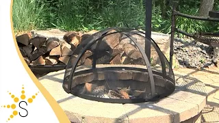 Sunnydaze Easy Access Steel Fire Pit Spark Screen - Size Options