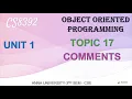 CS8392 - OBJECT ORIENTED PROGRAMMING