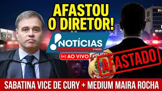 Mendonça afasta diretor da PF, vice de Augusto Cury é sabatinado e médium Maira Rocha