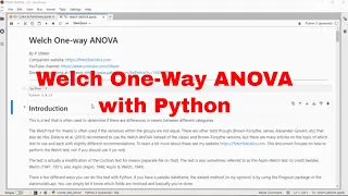 Python - Welch One-Way ANOVA