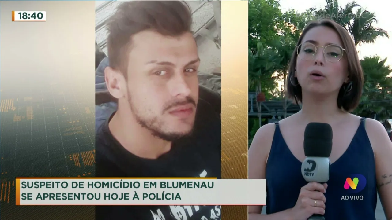 Suspeito de homicídio em Blumenau se apresentou nesta terça-feira (30) à polícia