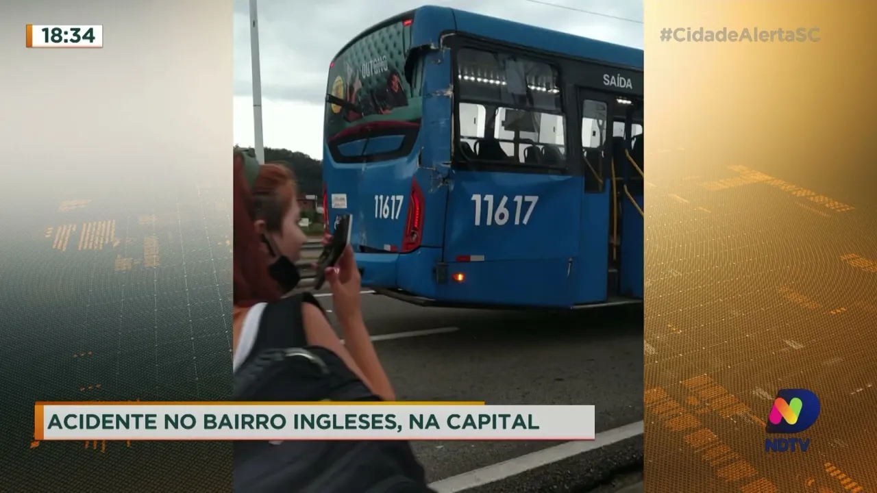 Caminhão perde o freio, colide em ônibus e deixa oito feridos na SC-403