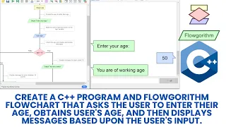 Flowgorithm that asks the user to enter their age and then displays messages You are a minor