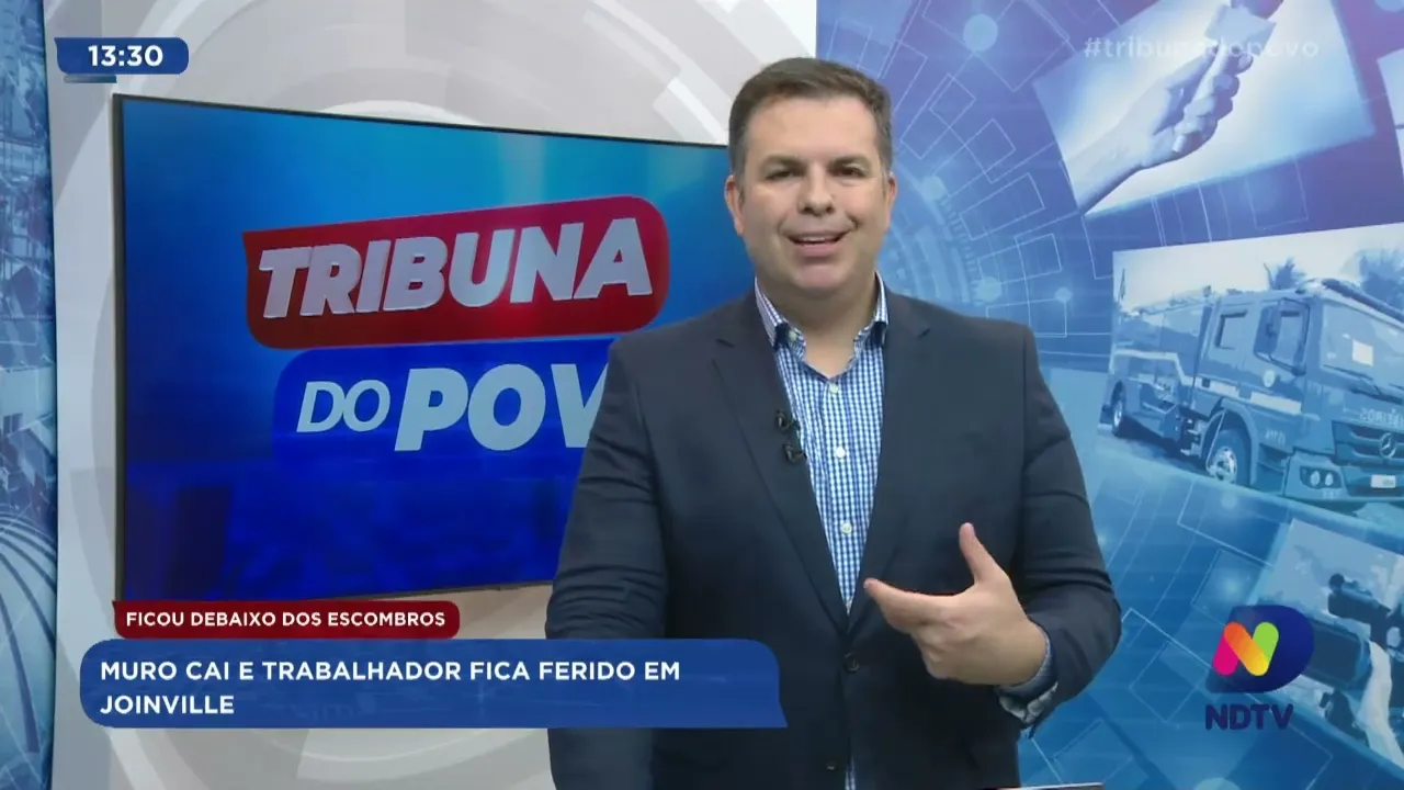 Ficou debaixo dos escombros: muro cai e trabalhador fica ferido em Joinville