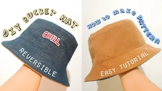 DIY BUCKET HAT How To Make a Bucket Hat Pattern Recycling Old Clothes DIY by Ruffa