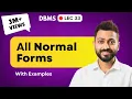 Lec-33 All Normal Forms with Real life examples 1NF 2NF 3NF BCNF 4NF 5NF All in One