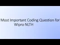Wipro NLTH coding question