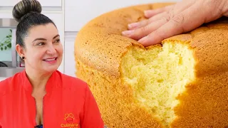 PÃO DE LÓ DE 3 INGREDIENTES SEM FERMENTO RECEITA DA VOVÓ MASSA CERTA PRA BOLO RECHEADO E DECORADO