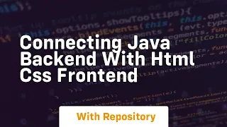 connecting java backend with html css frontend