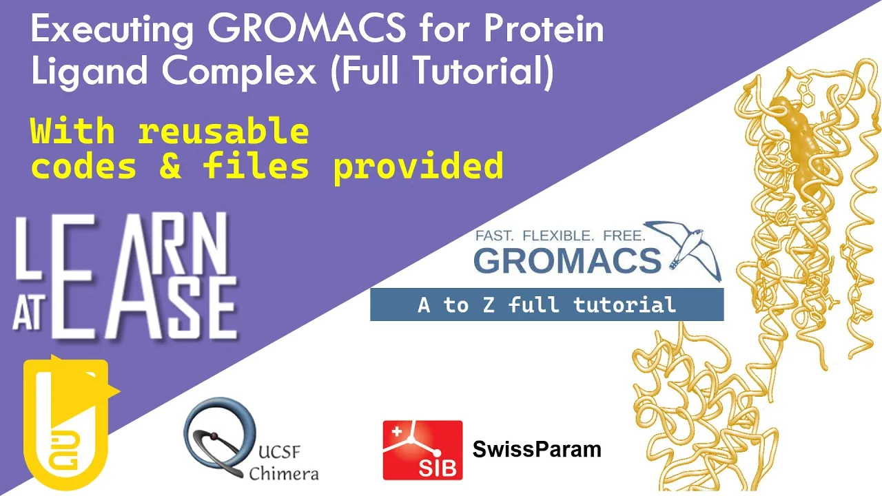 EP 10 | Protein-Ligand MD Simulation in Gromacs-A to Z | all reusable commands and files provided