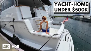 $489K Yacht-Home 🤩 1990 VIKING 70 Cockpit Motor Yacht Liveaboard Tour