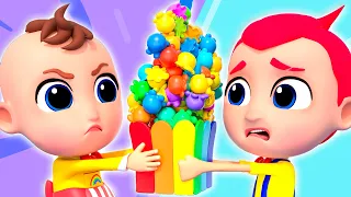 Rainbow Popcorn Showdown | Sharing is Caring | Nursery Rhymes & Kids Songs | Tinytots