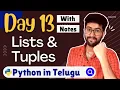 Day 13 Lists Tuples Python Course in Telugu Vamsi Bhavani