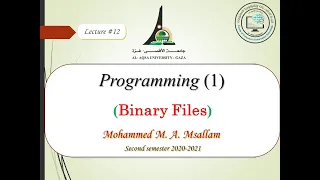 Lecture - Chapter 11 Binary Files