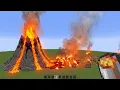 Realistic Lava Volcano Eruption in Minecraft what will happen - Compilation