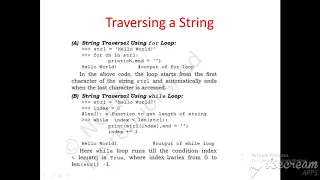 Traversing a string in Python