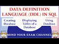 Data Definition Language DDL commands in SQL Create Database Use Database Show Tables DBMS