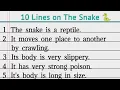10 Lines on Snake in English Eassy on the snake in English