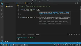 Javascript program get initials from a name