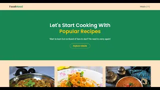 Meal Recipes Web app JavaScript Meals DB API