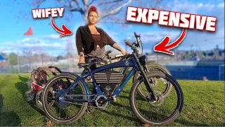 wife rides my 7000 electric bike 