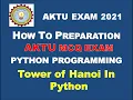 aktu mcq exam python mcq question tower of hanoi in python programing aktu online exam 2021