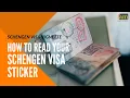 How to Read Your Schengen Visa Sticker