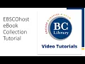 EBSCOhost eBook Collection Tutorial