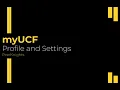 myUCF Profile and Settings