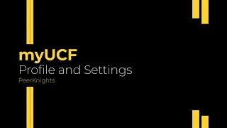 myUCF Profile and Settings