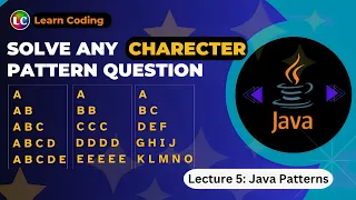 Character Pattern Programs in Java Learn Coding