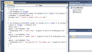 Visual Basic VB Guessing Game using If Statements