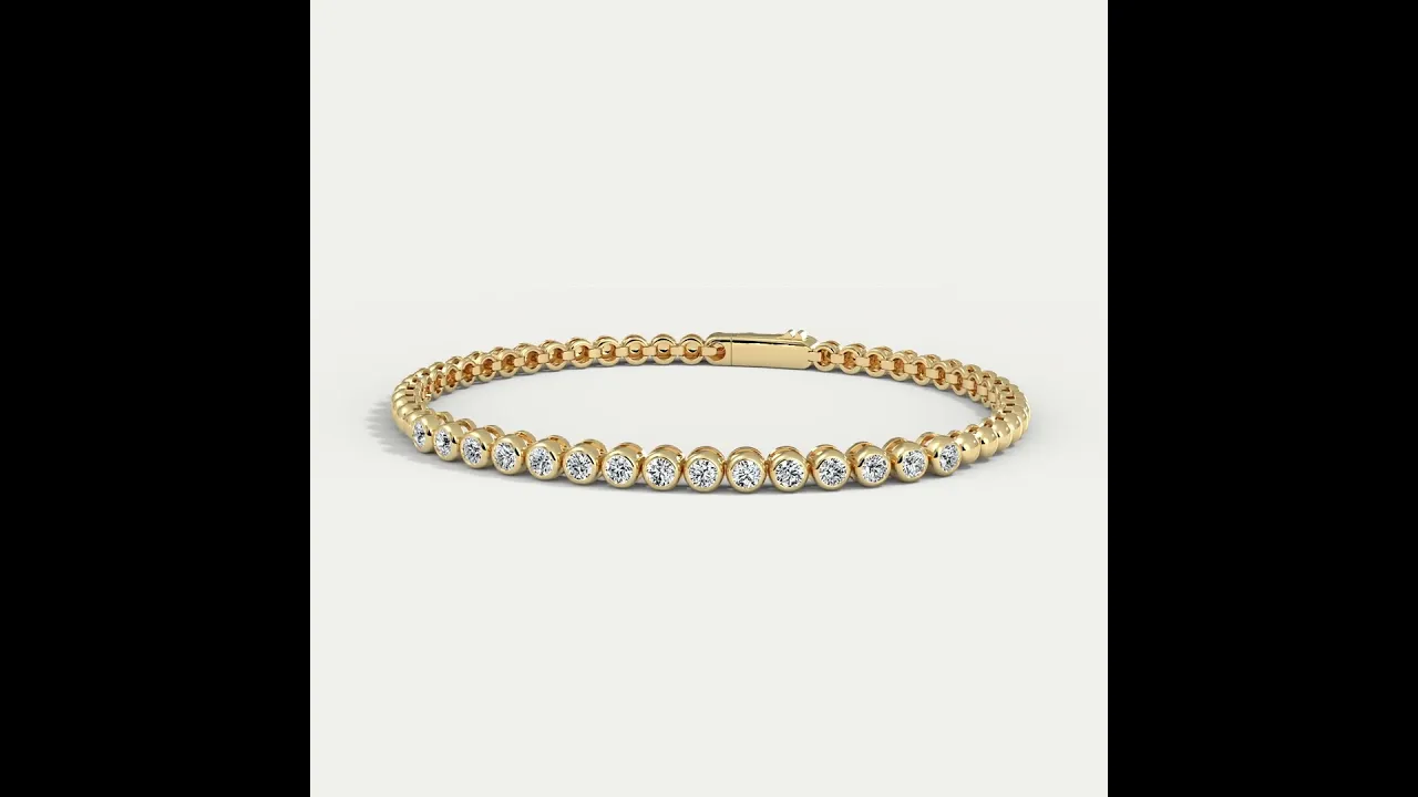 1 CTW Bezel Set Lab-Grown Diamond Tennis Bracelet in Sterling Silver