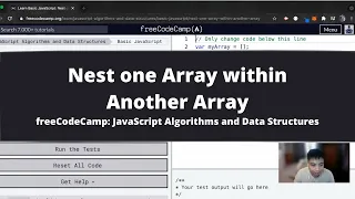 Nest one Array within Another Array Basic JavaScript freeCodeCamp tutorial