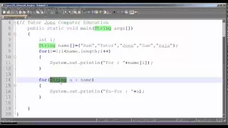 Enhanced For Loop in Java Tamil