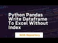 python pandas write dataframe to excel without index