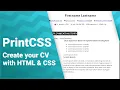 PrintCSS Create your CV PDF with HTML CSS