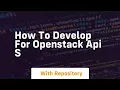 How to develop for openstack api s