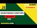 JavaScript Tutorials for beginners in Hindi 2022 Anonymous Function