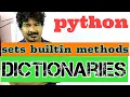 python programming by seenu sir set operations continued Dictionaries in python