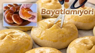 BAYATLAMAYAN PAMUK ÇÖREK TARİFİ ✅  İSTER KAHVALTIYA İSTER AKŞAM YEMEĞİNE ☝️ TAM BUZLUĞA ATMALIK 😋 