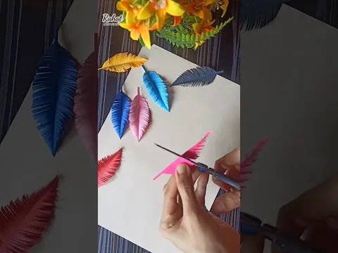 Download MP3 Diy Paper Feathers #shorts #diyfeathers #papercraft #paperfeathers #easycraft